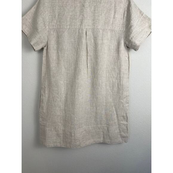 Madewell Women's V-Neck Mini Dress in 100% Linen Natural Undyed S - Picture 9 of 13